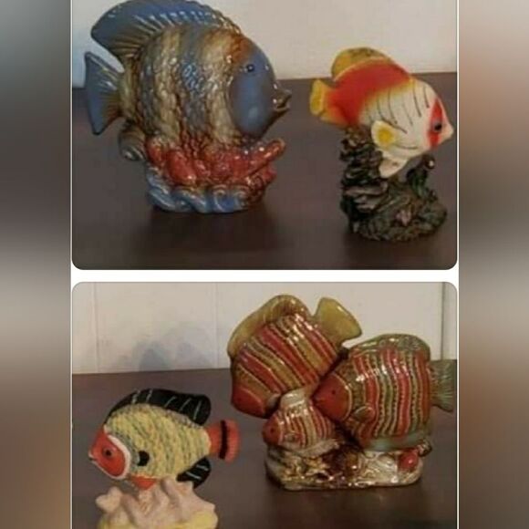 Lot of 4 Colorful Tropical Fish Figurines - Picture 2 of 13